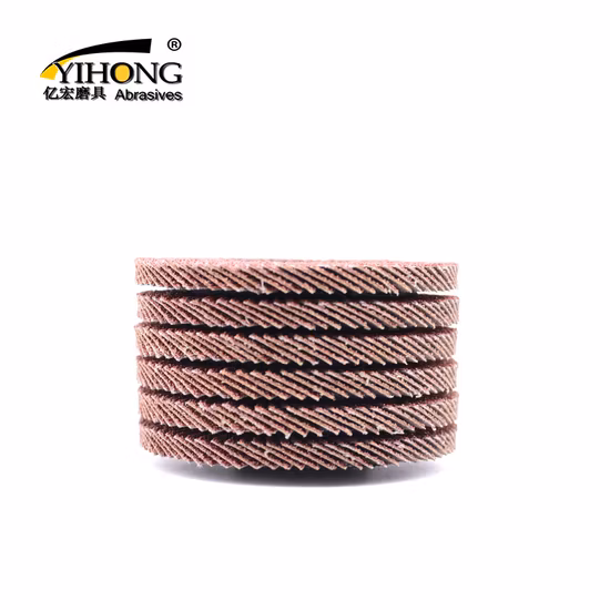 Изготовленный на заказ лепестковый круг из оксида алюминия размером 115 x 22 мм с абразивами для шлифования металла, нержавеющей стали и дерева.